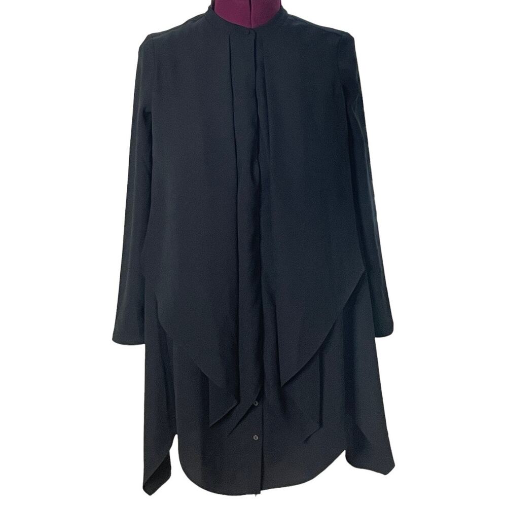 Size Small Chico’s Black Label Drape Front Shirt Dress Black NWT Women’s